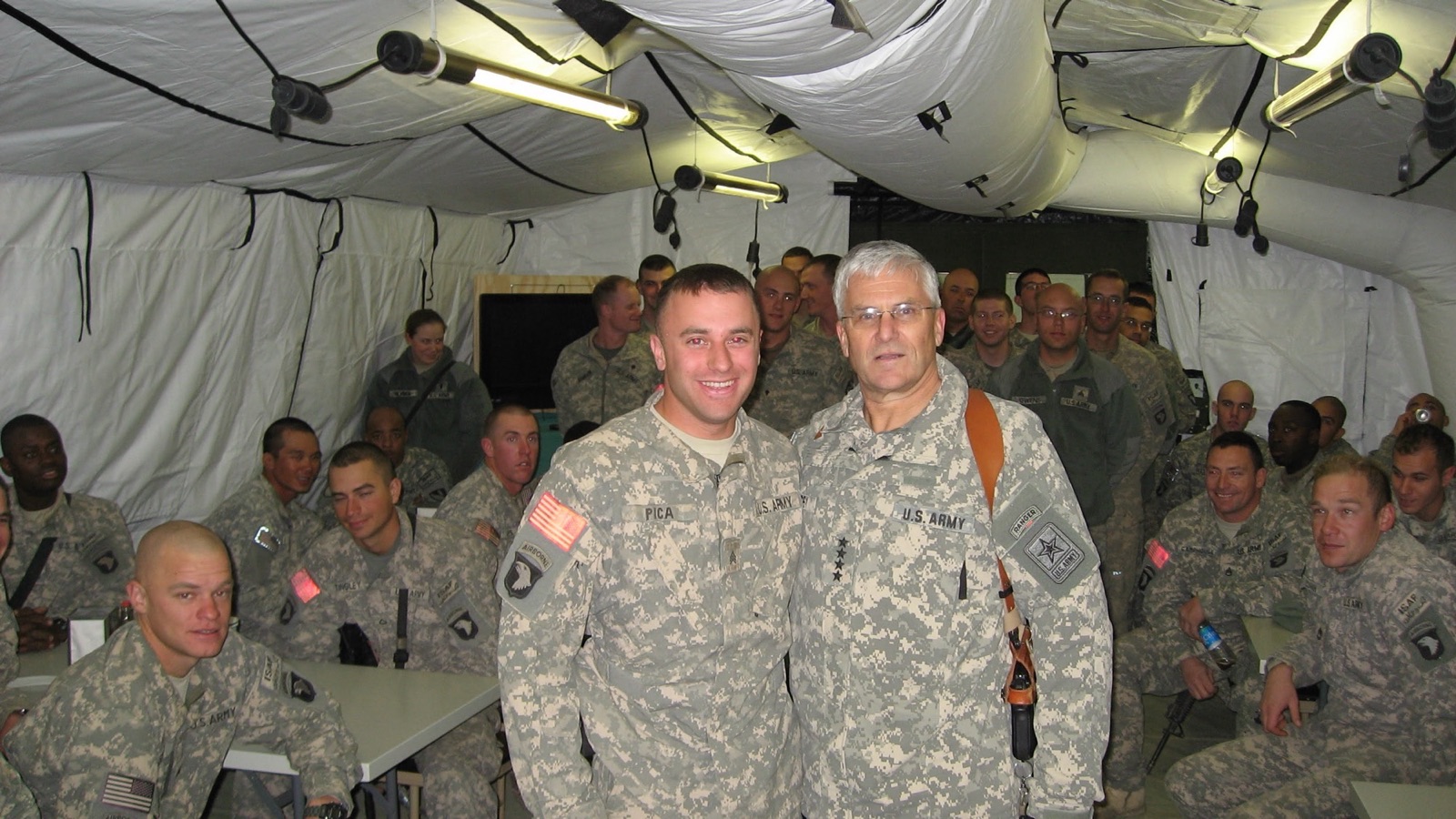General George W. Casey Jr. with soldiers in Afghanistan